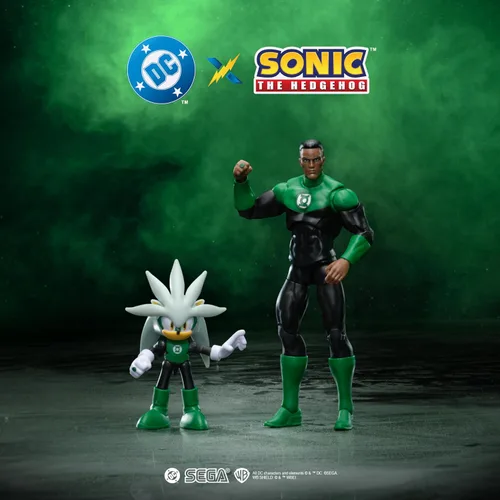 Vista 12 de DC X Sonic The Hedgehog Silver as Green Lantern & Green Lantern 2.5/5 pulgadas Figuras Multipack