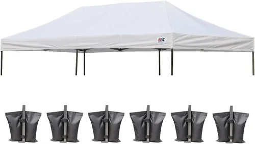 Vista 67 de ABCCANOPY Toldo de repuesto para tienda de campaña desplegable (8 x 8 pies, blanco)