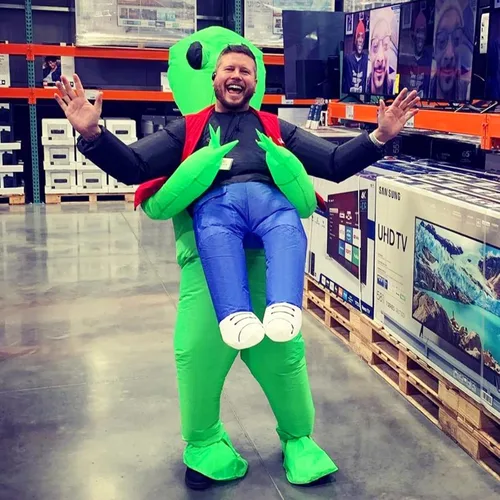 Vista 2 de Disfraz inflable de alienígena para Halloween disfraz de extraterrestre inflable para Halloween Pascua o Navidad