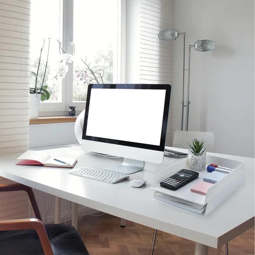 Vista 8 de Mr. Pen - Organizador de escritorio con bandeja de cartas, plástico, paquete de 2, organizador de archivos blanco para escritorio, organizador