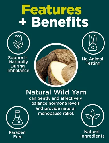 Vista 5 de At Last Naturals Wild Yam Gel Extra Strength Alivio de la menopausia, apoyo para la perimenopausia y alivio del síndrome premenstrual, puede ayudar