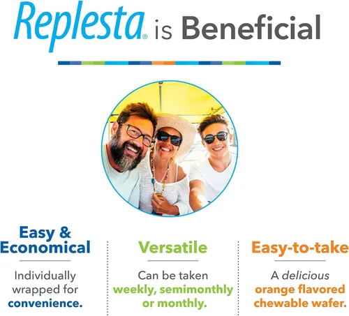 Vista 4 de Replesta 50,000 UI de vitamina D3 colecalciferol, para la deficiencia de vitamina D, Oblea masticable de una vez por semana, no modificada