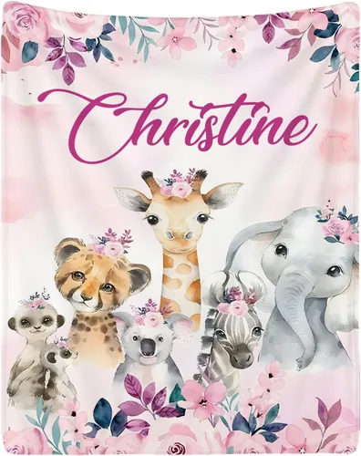 Vista 26 de Manta personalizada con nombre para adolescentes, niñas, niños, mantas de bebé personalizadas de franela ultra suave y acogedora, manta con nombre