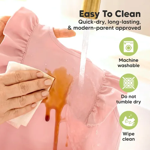 Vista 6 de KeaBabies Baberos impermeables para bebé niña, niño – Paquete de 2 baberos ligeros y grandes para comer, atrapador de comida portátil, esenciales