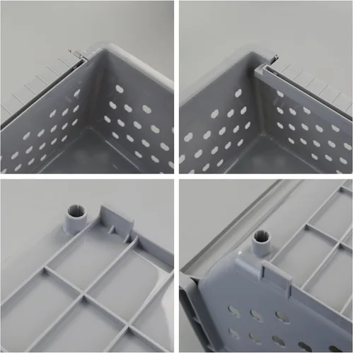 Vista 4 de Paquete de 3 cestas organizadoras apilables de plástico, cestas de almacenamiento apilables para cocina