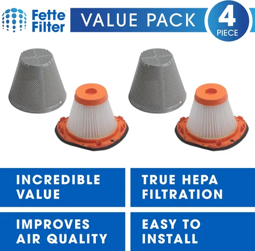 Vista 2 de Fette Filter - Juego de filtros de vacío compatibles con BLACK+DECKER 20V MAX POWERCONNECT modelos de aspiradora de mano BCHV001C1, BCHV001B