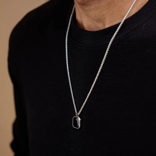 Vista 44 de Galis Collar para hombre, collar de cadena de plata de acero inoxidable de alta calidad para hombres, no se deslustra, cadenas para hombres