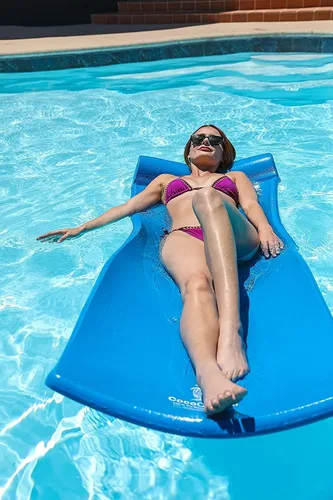 Vista 7 de Cococabana Flotador de espuma de vinilo de 74 pulgadas para piscinas y lagos Azul Pacífico
