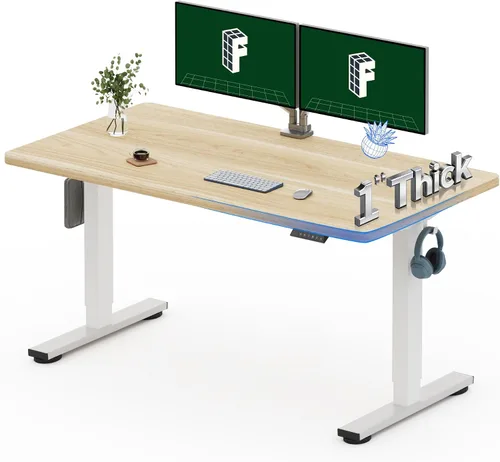 Vista 18 de FLEXISPOT Escritorio Eléctrico de Pie de Una Pieza, 40 x 24 Pulgadas Escritorio Ajustable con Superficie Sin Costuras, Controlador de Memoria