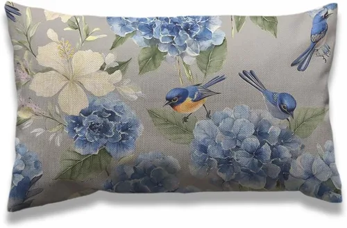 Vista 10 de AOYEGO Funda de almohada de cuadros rojos y verdes de 12 x 20 pulgadas, fundas de almohada rectangulares de algodón y lino para decoración
