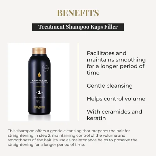 Vista 3 de SALERM - Champú sin sulfato ni parabenos - Champú Tratamiento Kaps Filler - 16.9 fl oz - Mantiene los resultados de alisado durante más tiempo