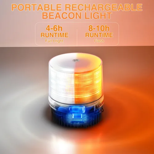Vista 3 de Nilight 18 Luces Estroboscópicas LED Ámbar Blanco Inalámbricas Giratorias de Emergencia y Seguridad Luz Baliza Intermitente con Base de Montaje