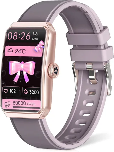 Vista 10 de Rastreador de actividad física con frecuencia cardíaca 24/7, oxígeno en sangre, rastreador de sueño, reloj de fitness impermeable, rastreador