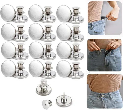 Vista 9 de 6 botones instantáneos de ajuste perfecto, ajuste instantáneo, botones de repuesto de jeans, botón extraíble para jeans sueltos, botones sin coser