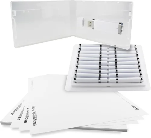 Vista 5 de Mini Flash Pac® - Funda para unidad flash USB, súper transparente y compatible, color blanco, 1 GB USB, paquete de 25