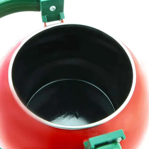 Vista 4 de UP ware - Hervidor de té silbante esmaltado en acero, tetera para estufa (1.6 cuartos de galón, manzana)