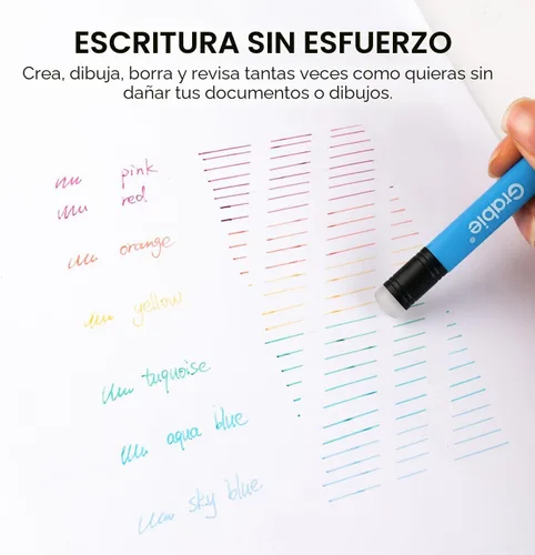 Vista 3 de Grabie Bolígrafos de gel borrables, punta media de 0.028 in, bolígrafos borrables, hacen desaparecer los errores para planificar dibujos, escritura