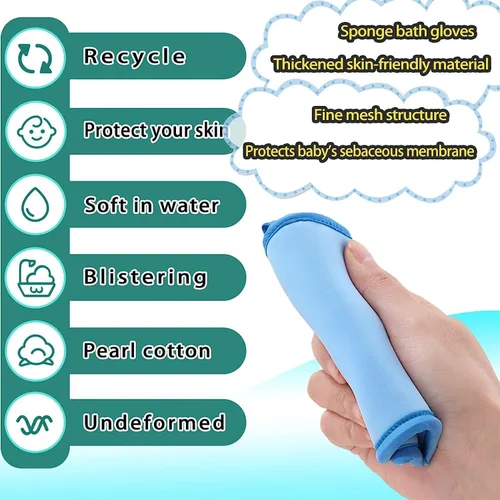Vista 4 de Esponja Saca Mugre Del Cuerpo, Esponja Sacamugre para El Cuerpo, Esponjas Saca Mugre, Guantes Portátiles de Baño y Ducha Guantes Eliminadores