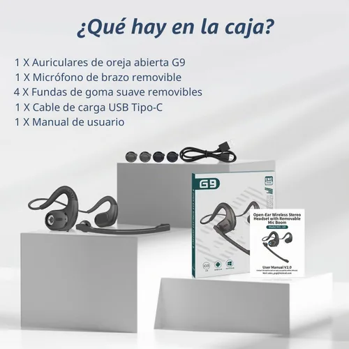 Vista 9 de BANIGIPA - Auriculares Bluetooth con micrófono extraíble