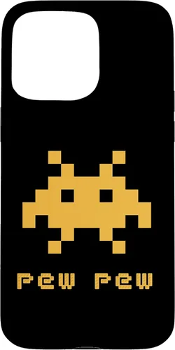 Vista 28 de iPhone 16 Alien Invaders Pew Space 8-bit Retro Video Game Gift Case