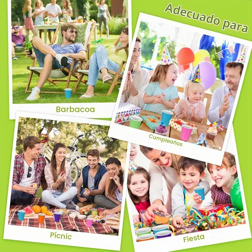 Vista 7 de Eaasty 1000 vasos de plástico desechables para fiestas, 10 colores, 5 onzas, vasos de plástico de 5 onzas, vasos desechables de varios