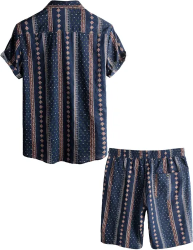 Vista 2 de VATPAVE Camisas hawaianas florales de manga corta con botones para hombre