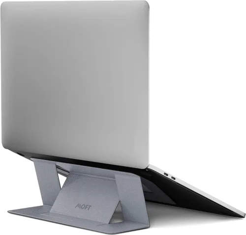 Vista 11 de MOFT Soporte para computadora portátil para escritorio, soporte de computadora adhesivo con doble ángulo, soporte elevador ergonómico