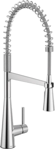 Vista 14 de Moen Grifo de Cocina Desplegable Elegante Negro de Acero Inoxidable de Una Sola Manija Sin Contacto de Arco Alto, Grifo Moderno de Fregadero