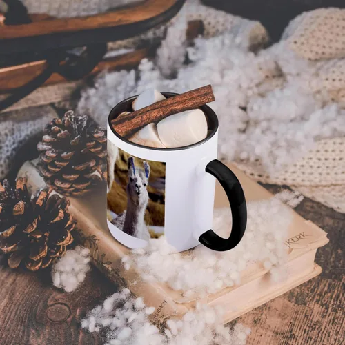 Vista 5 de 3dRose Taza de café, tamaño - 15oz - Argentina, Santa Rosa de los Pastos Grandes, llama - SA01 JRI0222 - Jutta Riegel Llamas - divertida taza