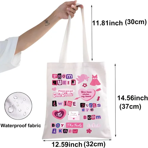 Vista 2 de K-Pop Group Tote Bag Cantante Fans Regalos Música Miembros del grupo Bandolera Singer Tour Mercancía
