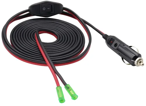 Vista 9 de Paquete de 2 adaptadores de enchufe macho de encendedor de cigarrillos de 12 voltios con cable de cables de luz LED y cable de 16 AWG para enchufe