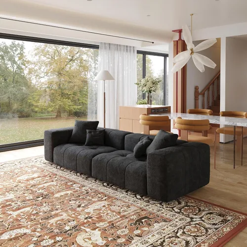Vista 7 de JACH Sofás seccionales de 2 plazas, sofá moderno de oficina, sofá modular de dos plazas, sofá cama acogedor para apartamento, dormitorio, sala