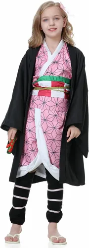 Vista 7 de Anime Cosplay Costume kimono Christmas Thanksgiving Day Cloak Outfit Halloween Dress Uniform for Kids and Adults