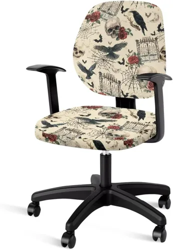 Vista 27 de Funda para silla de oficina, con temática de playa, funda elástica para silla de oficina, funda elástica de 2 piezas, funda para silla