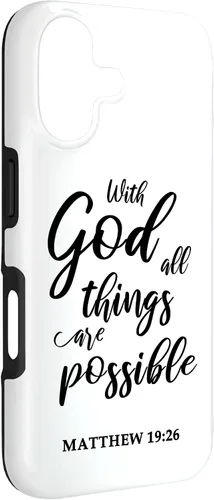Vista 3 de Christian Message Faith Jesus Matthew 19:26 Case for iPhone 17