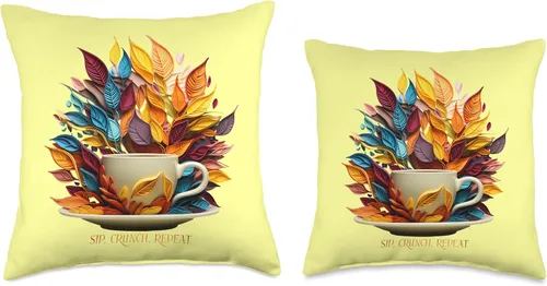 Vista 3 de Gheorghe's Artisanal Accents Autumn's Coffee - Almohada de lona (16 x 16 pulgadas), multicolor