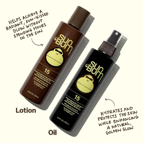 Vista 4 de Sun Bum SPF 15 Aceite Bronceador Hidratante - Vegano y Cumple con la Ley Hawaii 104 (Libre de Octinoxato y Oxibenozona) - Hidratación de Espectro