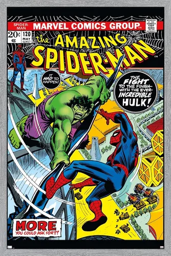 Vista 16 de Marvel Comics Amazing Spider-Man #120 - Póster de pared, 22.4 pulgadas de largo x 14.7 pulgadas de ancho, versión enmarcada de madera de granero