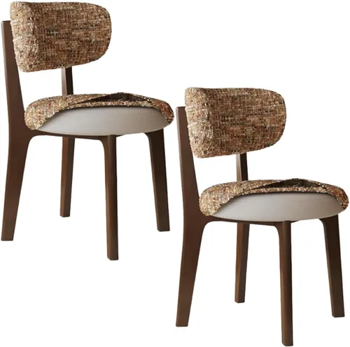 Vista 60 de YVYKFZD Solid Wood Dining Chairs, Armless Dining Room Chair Set, Upholstered Kitchen Chairs, Living Room Chair with Removable Fabric Seat Cushion