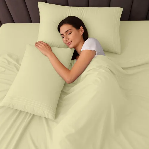 Vista 309 de LUX Décor - Juego de sábanas Twin de microfibra ultrasuave de 3 piezas con sábana encimera, sábana bajera de 16 pulgadas de profundidad y funda