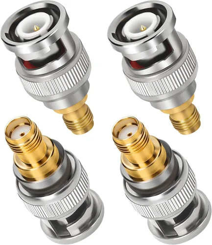 Vista 6 de Adaptador SMA a BNC, 2 unidades, SMA hembra a BNC macho RF coaxial de antena coaxial Conector convertidor de extensión de baja pérdida para BNC