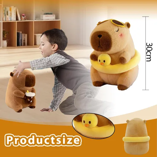 Vista 2 de Capybara - Lindo animal de peluche Capybara de 12 pulgadas, bonito animal de peluche Capibaras Peluches Capybara, regalo ultra suave para abrazar