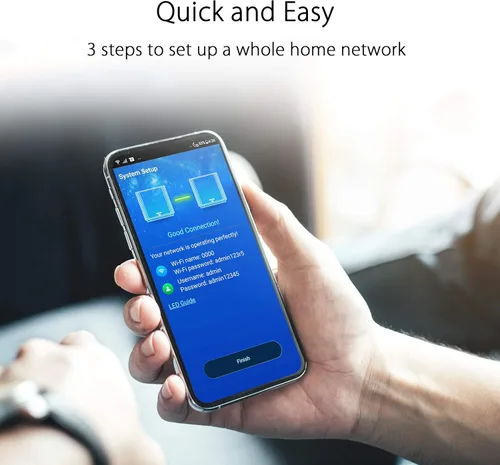 Vista 5 de ASUS ZenWiFi AC para todo el hogar Tri-Band Mesh WiFi6 (CT8 blanco 1PK), cobertura de hasta 1,350 pies cuadrados o más habitaciones, 3 Gbps, WiFi