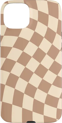 Vista 9 de iPhone 16 Brown Checkered Wavy Checkerboard Pattern Phone Case