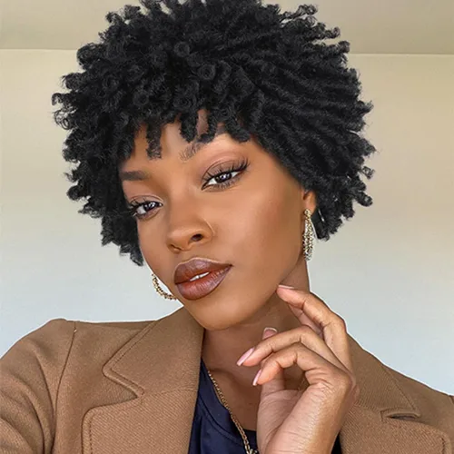 Vista 17 de Pelucas de rastas cortas de 6 pulgadas para mujeres y hombres negros con clips, pelucas sintéticas trenzadas de imitación afro trenzadas, rastas