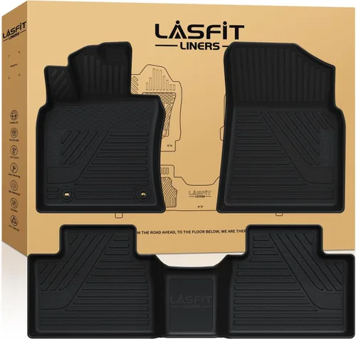 Vista 17 de LASFIT Alfombrillas de suelo para Toyota Tacoma 2024-2026 de doble cabina a gas (solo compatible con manual Tran), forros de suelo de TPE para todo