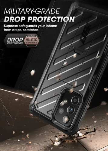 Vista 2 de SUPCASE Funda para Samsung Galaxy A53 5G (2022), delgada, resistente a prueba de golpes [serie Unicorn Beetle] con soporte (negro)