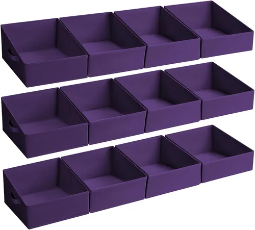 Vista 21 de DIMJ Contenedores de almacenamiento trapezoidales para ropa, 4 paquetes organizadores de armario y cestas de almacenamiento, cestas plegables