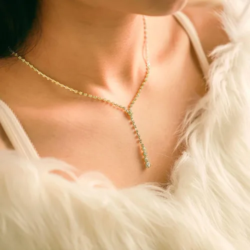 Vista 6 de Yean Juego de joyas nupciales de plata con diamantes de imitación, collar y pendientes, joyería de graduación para mujeres y novias