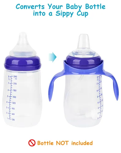 Vista 2 de Kit de conversión de boquilla suave para biberón Lansinoh, kit de transición para niños pequeños con boquilla de silicona para sorber, popote Kit